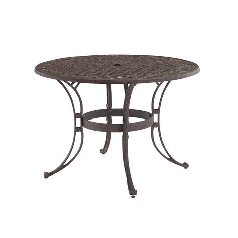 Home Styles 48 Inch Round Patio Dining Table In Bronze Finish The