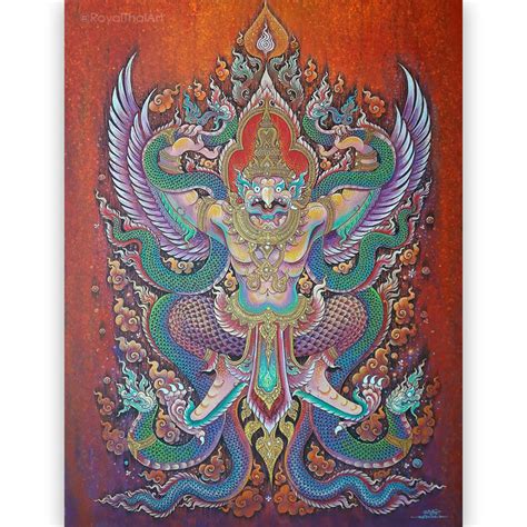 Lord Garuda Thai Painting For Sale Online In Thailand L Royal Thai Art