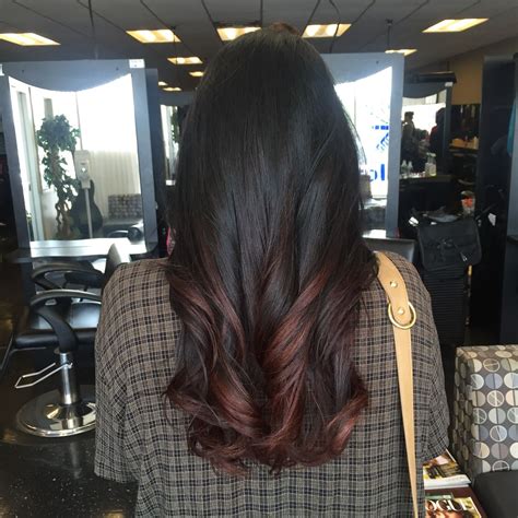 Click here to see the 25 best brown ombré looks that are on the verge of being auburn are right up our alley. Black and auburn balayage ombre | Black hair balayage ...