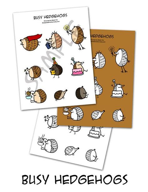 Busy Hedgehogs Clip Art  Jpeg And Pdf Etsy