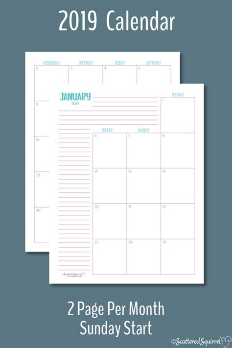 A5 Size Calendar 2020 Printable