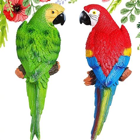 2 Pieces Parrot Decor Outdoor Tiki Bar Decorations Large
