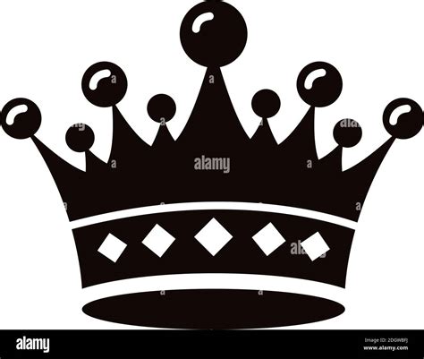 Corona Reina Estilo Real Silueta Icono Vector Ilustración Diseño Imagen