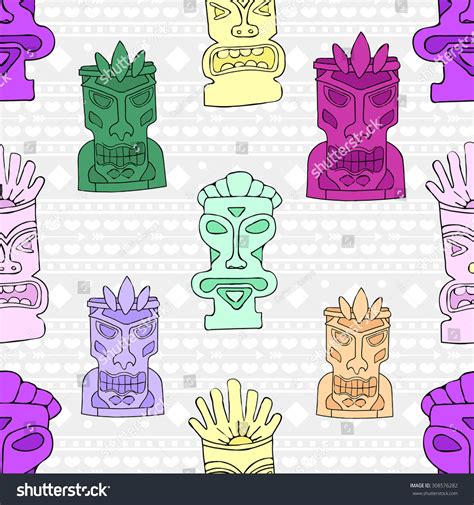 Ornamented Ethnic Background Color Totems Stock Vector Royalty Free