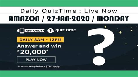 Amazon Quiz Answers Today Win 20000 27 Jan 2020 Tweet On Twitter