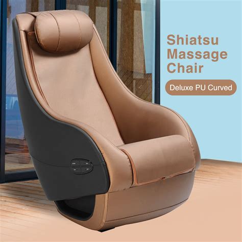 Oto Deluxe Shiatsu Full Body Massage Chair Pu Curved Recliner Video Gaming Brown