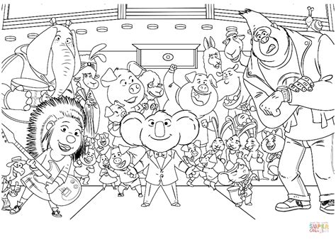 A koala ,mr.buster moon from the movie sing is looking at the sun. Sing Movie Characters coloring page | Free Printable ...