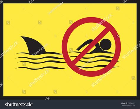 No Swimming Shark Infested Waters Vector Eps10 198803651 Shutterstock