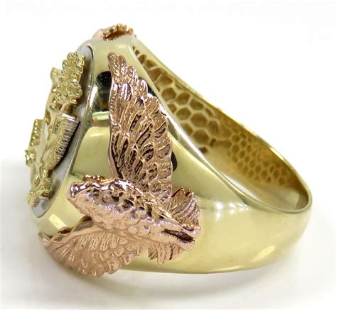 Buy 14k Tri Color Gold American Eagle Ring Online At So Icy Jewelry
