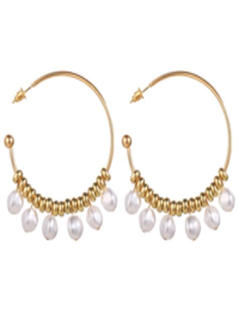 Buy Urbanic Gold Toned Circular Half Hoop Earrings Earrings For Women