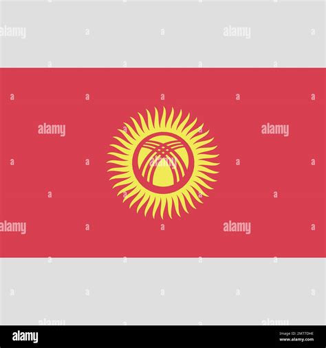 National Flag Of Kyrgyzstan Officially The Kyrgyz Republic In The