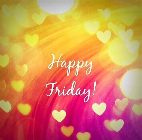 The Words Happy Friday Are Written In White On A Colorful Background