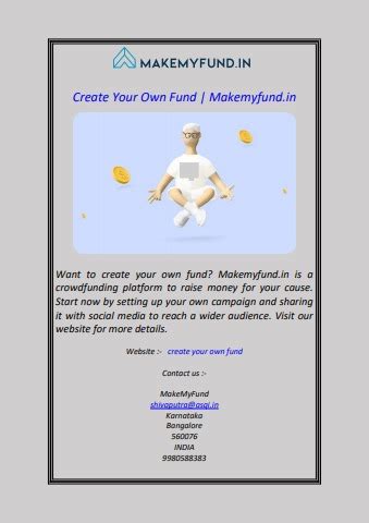 Create Your Own Fund Makemyfund In