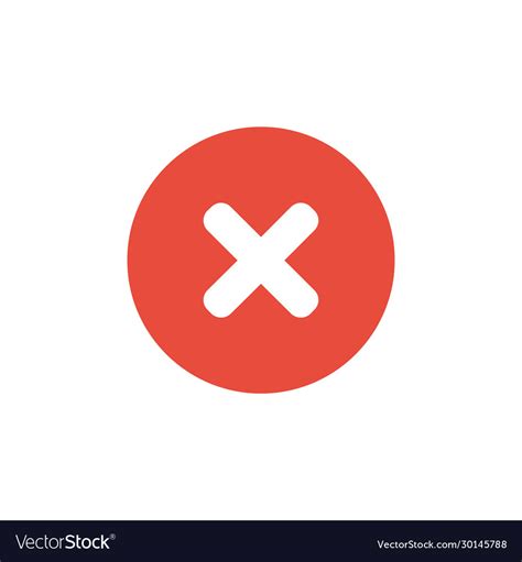 Delete X Symbol Remove Mark Icon And Red Vector Image