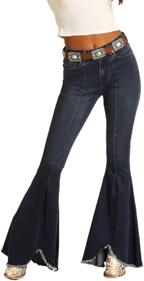 Rock And Roll Cowgirl Womens Bell Bottom High Rise Jean Whb9766 26x30 Numeric26 At Amazon