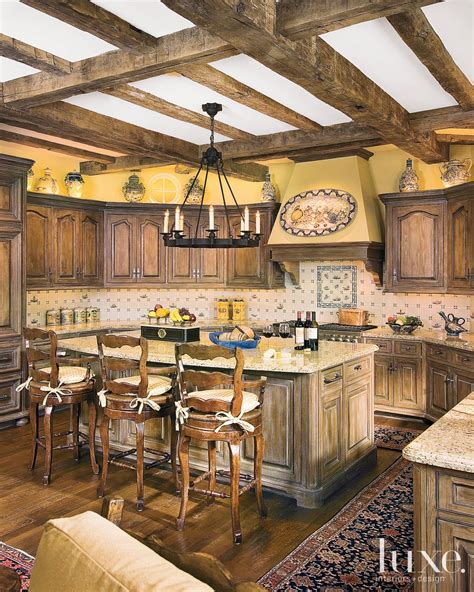 Yellow Rustic French Country Kitchen Luxe Interiors Design