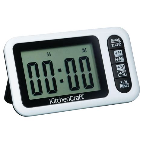 Kitchencraft 24 Hour Digital Kitchen Timer And Clock Plastic 105 X 6