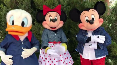 Mickey Minnie And Donald Talking At Disneys California Adventure