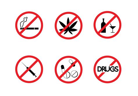 Free No Drugs Signs Vector 98431 Vector Art At Vecteezy