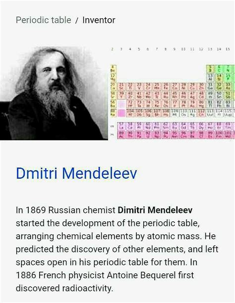 Who Invented Periodic Table Edurev Class 11 Question