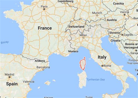 Corsica On World Map