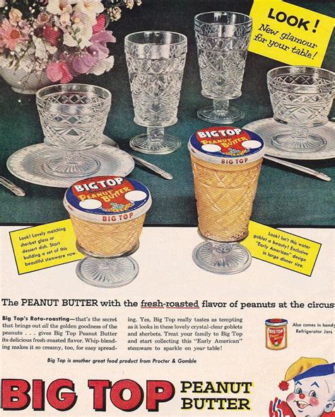 Vintage Set Of 6 Hazel Atlas Big Top Peanut Butter Gothic Etsy
