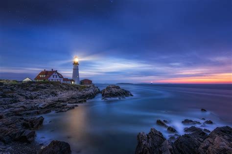 Night Watch A Night To Dawn Photo Of Portland Head Lighthouse In