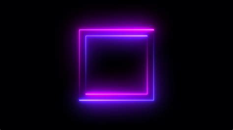 Loop Neon Rectangle Frame Border Abstract Graphic Futuristic Glow