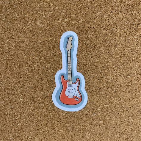 Electric Guitar Vinyl Sticker Musical Sticker Instrument Etsy