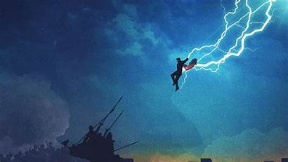 Thor 4k Wallpapers Lightning Background Minimalist Superheroes