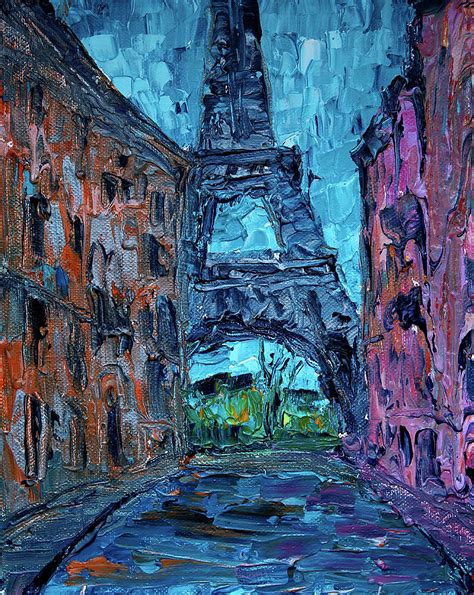 Art Painting Of Paris Street With Eiffel Tower Painting By Denys