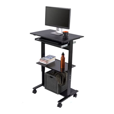 Buy Stand Up Desk Store Mobile Rolling Adjustable Height Standing