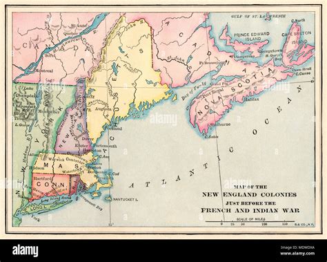 1492 New England Map Antique Colonies Map