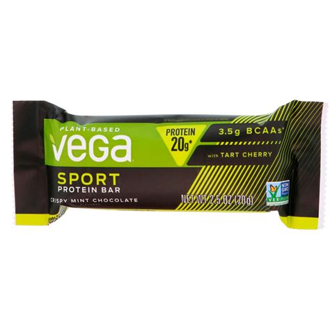 Vega Sport Protein Bar Crispy Mint Chocolate 12 Bars 25 Oz 70 G
