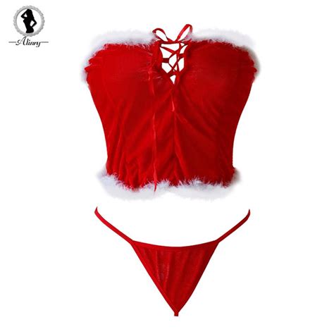 2020 alinry christmas sexy lingerie hot women velvet cosplay porno erotic costumes slim corset