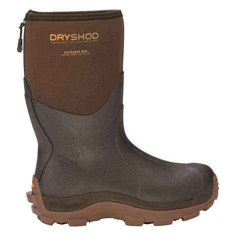 Dryshod Mens Haymaker Mid Rubber Work Boots 20°f 708385 Rubber