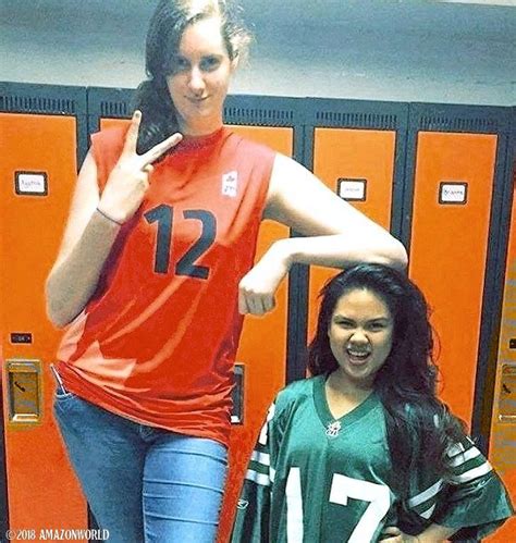 7ft Tall Miranda Weber Really Dwarfs Her Classmate She Was 6ft 11 But