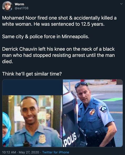 April 20, 2021, 5:52 p.m. Mohamed Noor fired one shot & accidentally killed a white woman. He was sentenced to 12.5 years ...