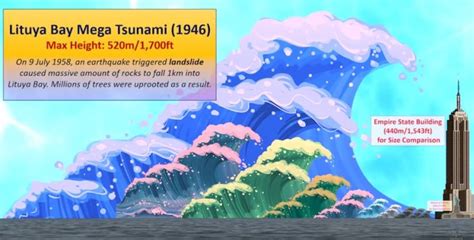 The impact was heard 50 miles away, and the sudden displacement of water resulted in a megatsunami that washed out trees to a maximum elevation of 1,720 feet at the entrance of gilbert inlet. David Bressan on Twitter: "On July 9, 1958, an #earthquake ...