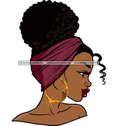 Afro Woman Svg Messy Afro Bun Hair Melanin Black Magic Girl Etsy Espa A