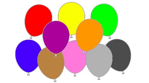 Learn Colours With Balloons Colouring Page Red Yellow Green Blue Pink