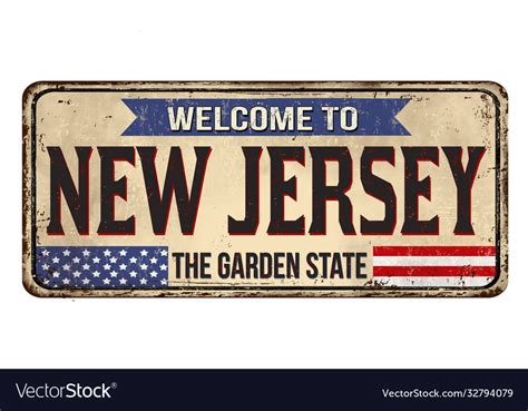 Welcome To New Jersey Vintage Rusty Metal Sign Vector Image