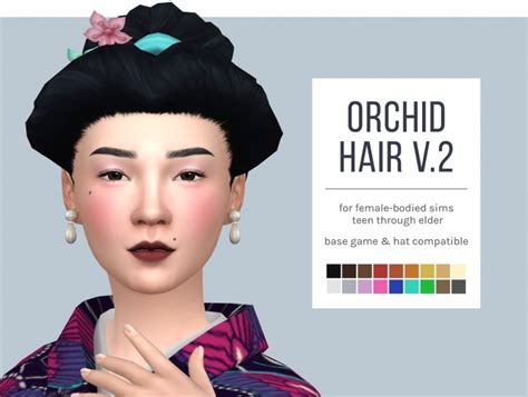 Clothing and hair by drteekaycee @ tsr. Orchid Hair Versions 1 & 2 plus Overlay Accessory at Femmeonamissionsims » Sims 4 Updates