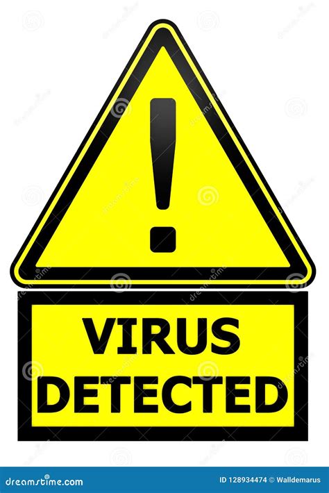 Virus Detected Warning Sign Stock Illustration Illustration Of