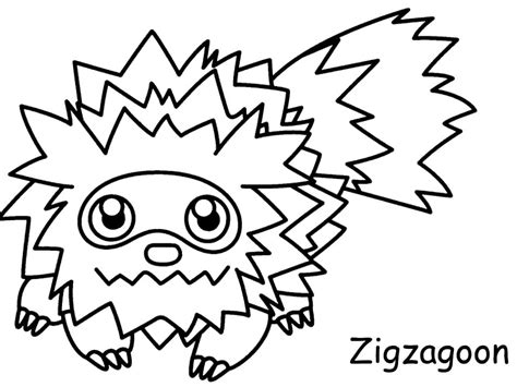 Zigzagoon Pokemon Coloring Page Printable Coloring Page For Kids