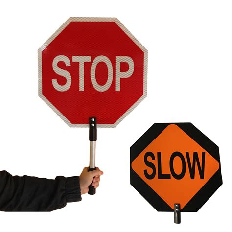 Stop And Slow Sign Usa Style 18 Inch Traffic Safety Zone