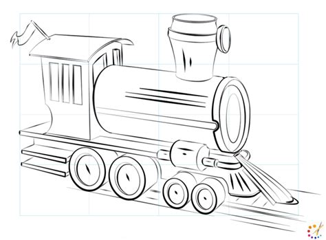 How To Draw A Train Step By Step For Kids And Beginners