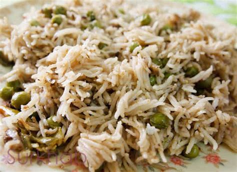 Rice cake with peanut butter, pear, and honey. Matar Pulao Recipe | Green Peas With Basmati Rice