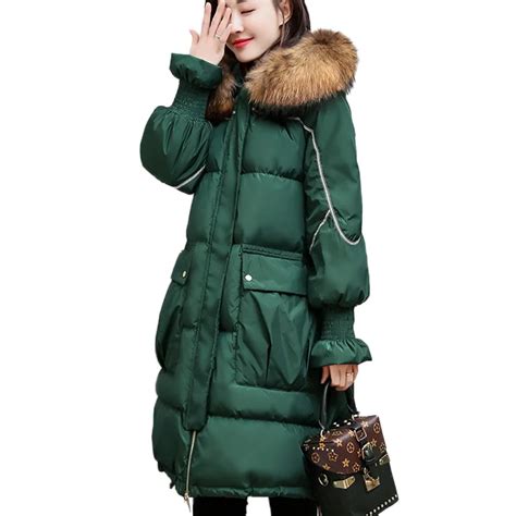 Plus Size Down Clothing 2018 Winter Warm Thickened Womens Long Coat