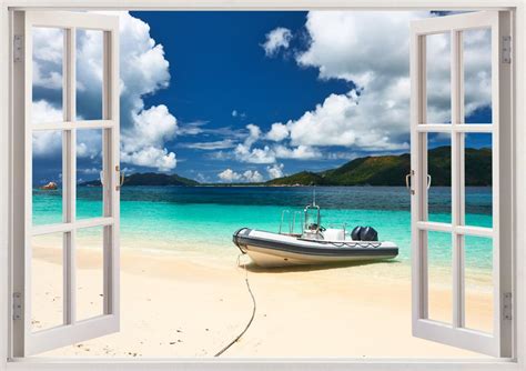 Ocean waves car decal, japanese ocean scene, moon decal, mountain scene, holographic decal, beach bumper sticker, mermaid love, summer decal. Tropica beach 3D window wall sticker, coast wall decal for ...
